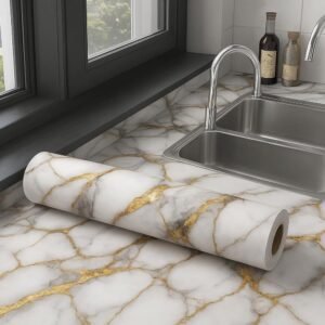 Barebeauty 2025 Premium Wallpaper Stickers for Wall Kitchen Platform Home Decorative Waterproof Oil Proof (60L * 200W CM) (Grey) (95)