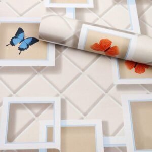 Barebeauty Butterfly Wallpaper for Home Improvement Self-Adhesive Wallpaper Waterproof Old Furniture Vinyl Stickers (45L * 300W CM) (White Butterfly)