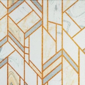 Barebeauty Self-Adhesive Waterproof PE Foam 3D Wallpaper Sticker for Bathroom, Living Room, and Home Decoration (70L * 70W CM) (Brown Line)