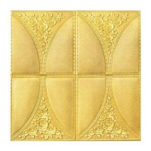 Barebeauty 3D Brick Wallpaper for Wall ? Self Adhesive PE Foam Wall Stickers, 3D Wall Paper Waterproof DIY Wall Panels for Home & Office D?cor (70L * 77W CM) (GOLD-2)