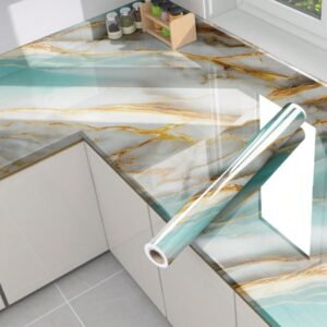 Barebeauty New Vinyl Marble Wallpaper Peel and Stick Waterproof Wallpaper (60L * 200W CM)