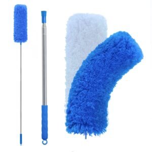 Barebeauty Microfiber Feather Duster with Extendable Pole, 100" Telescoping Cobweb (STP-Duster-Blue)