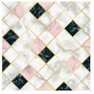 Barebeauty New Vinyl Marble Wallpaper Peel and Stick Waterproof Wallpaper (60L * 200W CM) (DE-HexaMarble)