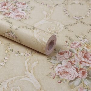 Barebeauty New Vinyl Marble Wallpaper Peel and Stick Waterproof Wallpaper (60L * 200W CM) (DE-Yellowflower)