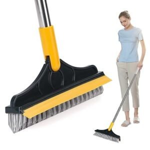 Barebeauty 2 in 1 Tiles Cleaning Brush with Wiper, Long Handle 120? Rotate Bathroom Floor Cleaning Brush for Home & Kitchen