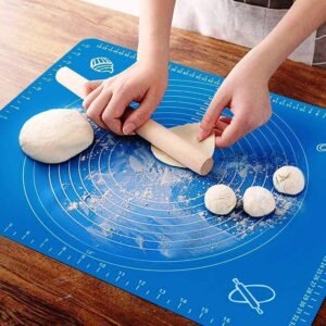 Barebeauty Silicone Non-Stick Baking Mat Sheet for roti chapatti Cake Pastry Paiting, Stretchable Flour Atta Mixing Kneading matt Board for Kitchen Platform Slab, Reusable, 50 * 40 cm, Multicolor