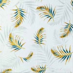 Barebeauty Self-Adhesive Waterproof PE Foam 3D Wallpaper Sticker for Bathroom, Living Room, and Home Decoration (70L * 70W CM) (White Leaf)