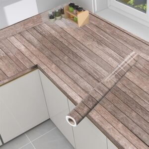 Barebeauty Wooden Type Peel and Stick Wallpaper for Walls (45L * 300W CM) (Dark Brown)