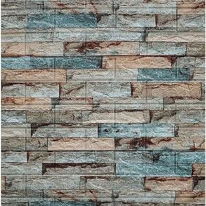 Barebeauty 3D Brick Wallpaper for Wall ? Self Adhesive PE Foam Wall Stickers, 3D Wall Paper Waterproof DIY Wall Panels for Home & Office D?cor (70L * 77W CM) (3D MULTICOLOUR)