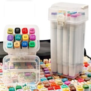 Dual Tip Art Markers Set with Storage Case Alcohol Based Sketch Markers for Drawing Shading Illustration Fine Broad Tip Professional Coloring Pens