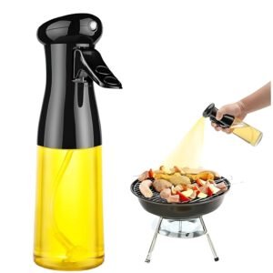 2 in 1 Olive Oil Sprayer and Dispenser Bottle for Kitchen 210ml Glass Oil Bottle with Premium Nozzle Cooking Oil Sprayer for Healthy Cooking and Salad Making Spray Bottle