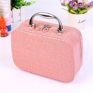 Cosmetic Suitcase Makeup Bag Stone Pattern Travel Makeup Bag for Female Korean Style Beauty Accessories Storage Box Makeup Organizer Case