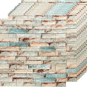 Barebeauty 3D Brick Wallpaper for Wall ? Self Adhesive PE Foam Wall Stickers, 3D Wall Paper Waterproof DIY Wall Panels for Home & Office D?cor (70L * 77W CM) (WHITE)