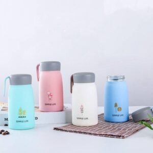 Simple Life Insulated Water Bottle Double Wall Glass Travel Flask for Hot Cold Beverages Leak Proof BPA Free Portable Bottle for Office Home Outdoor Use 300ml